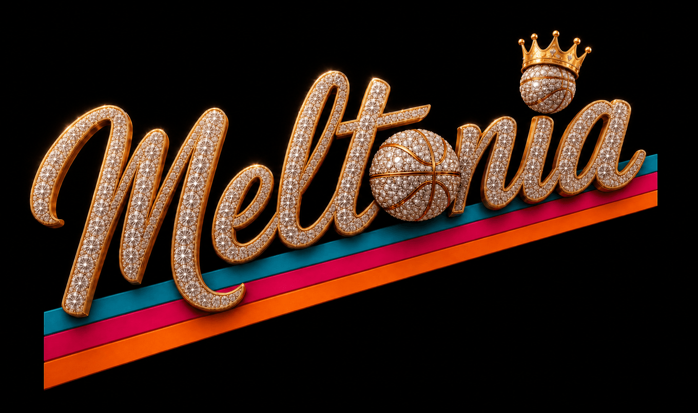 Jeweled Meltonia basketball wordmark
